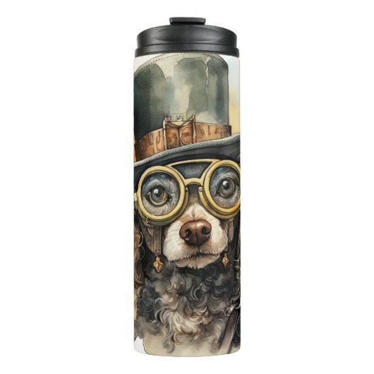 Steampunk Poodeldog Thermosbeker (Voorkant)