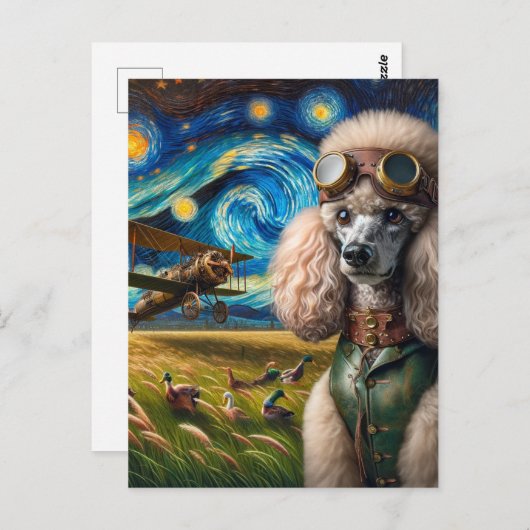 Steampunk Poodle en eenden Briefkaart (Voorkant / Achterkant)