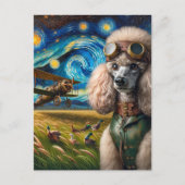 Steampunk Poodle en eenden Briefkaart (Voorkant)