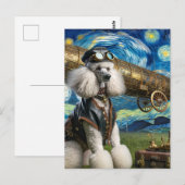 Steampunk Poodle Pilot Van Gogh Briefkaart (Voorkant / Achterkant)