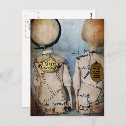 steampunk poppenkaart briefkaart (Voorkant / Achterkant)