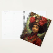 Steampunk Portret van een dame en bloemen Planner (Display)