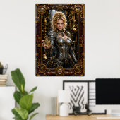Steampunk Portret Van Ottilie Von Zale Poster (Thuiskantoor)