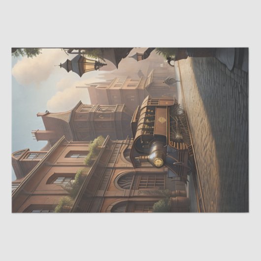 Steampunk Post Apocalyptic Cities Decoupage v4 Tissuepapier (Voorkant)