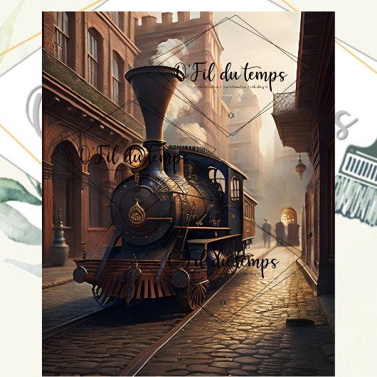 Steampunk Post Apocalyptic Cities Decoupage v5 Tissuepapier