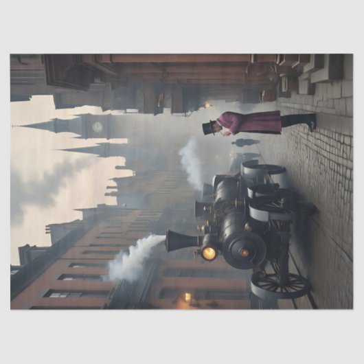 Steampunk Post Apocalyptic Cities Decoupage v7 Tissuepapier (Voorkant)