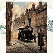 Steampunk Post Apocalyptic Cities v13 Tissuepapier