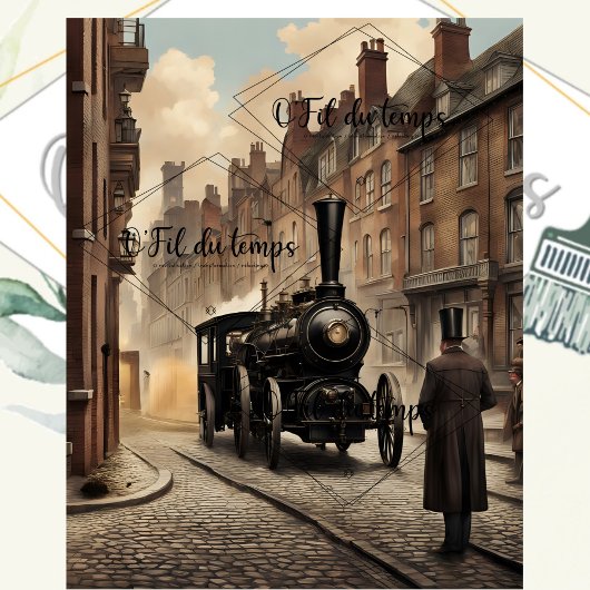 Steampunk Post Apocalyptic Cities v13 Tissuepapier