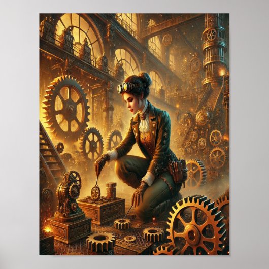 Steampunk Poster 10, de Gears & Grace Engineer (Voorkant)