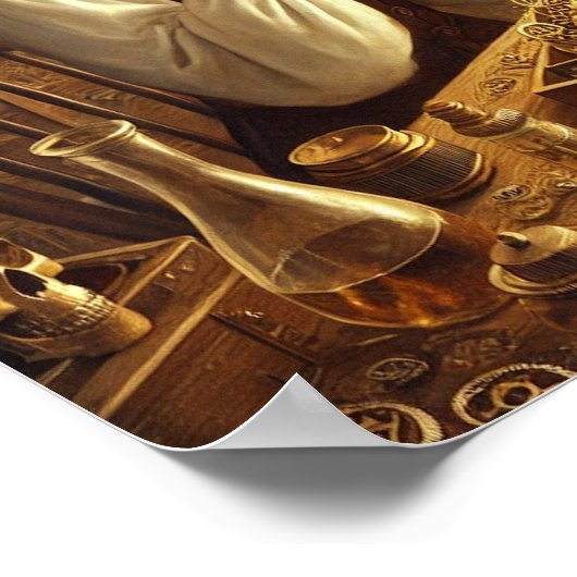 Steampunk Poster 12, De leerling van de klokkenmak (Hoek)