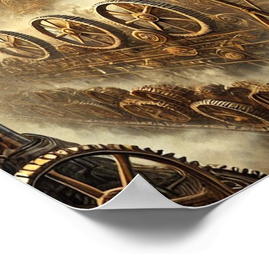 Steampunk Poster 13, de voorvrouw van de fabriek (Hoek)