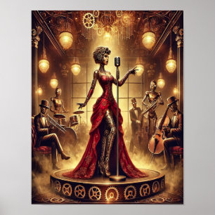 Steampunk Poster 14, de door stoom aangedreven zan