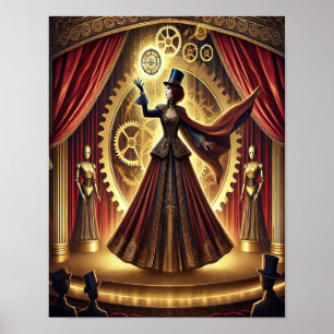 Steampunk Poster 17, De illusionist van de automat