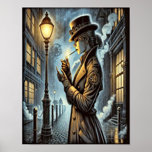 Steampunk Poster 20, het geheim van de detective (Voorkant)