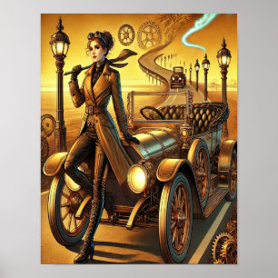 Steampunk Poster 30, Cross-Country Chauffeur