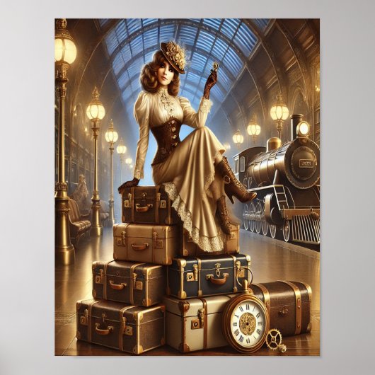 Steampunk Poster 31, de erfgename van de bagagewag (Voorkant)