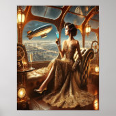Steampunk Poster 33, de eersteklas loungesirene (Voorkant)