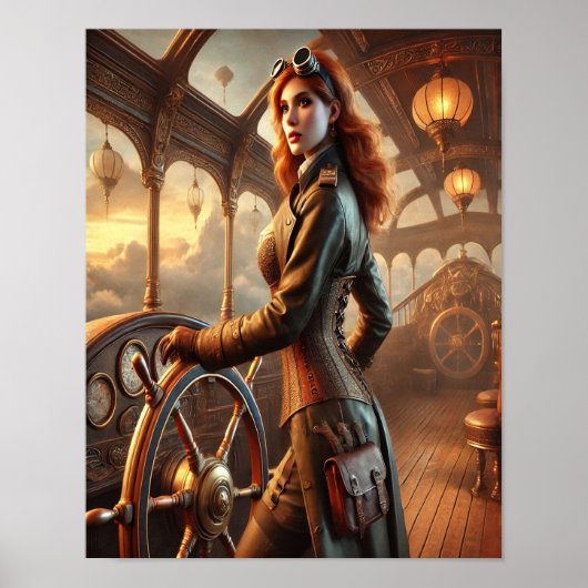 Steampunk Poster 35, de dochter van de Sky Captain (Voorkant)