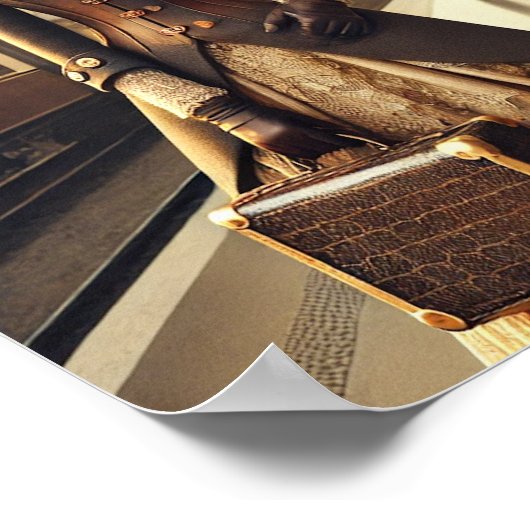 Steampunk Poster 39, het treinstation debutante (Hoek)