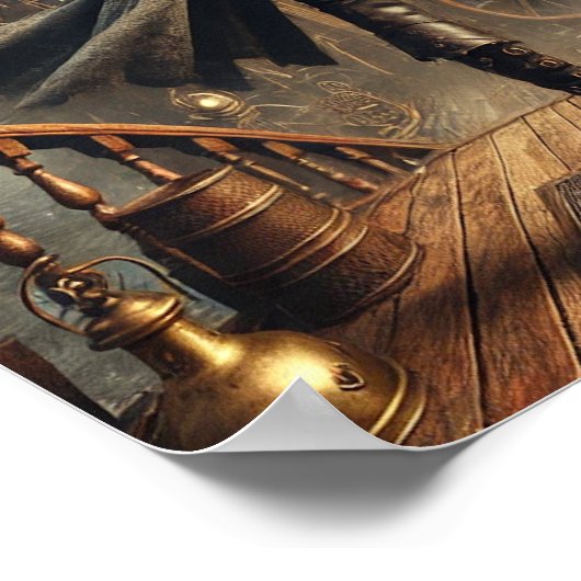 Steampunk Poster 54: The Airship Pirate Queen (Hoek)