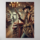 Steampunk Poster 59 De mechanische Gunslinger (Voorkant)