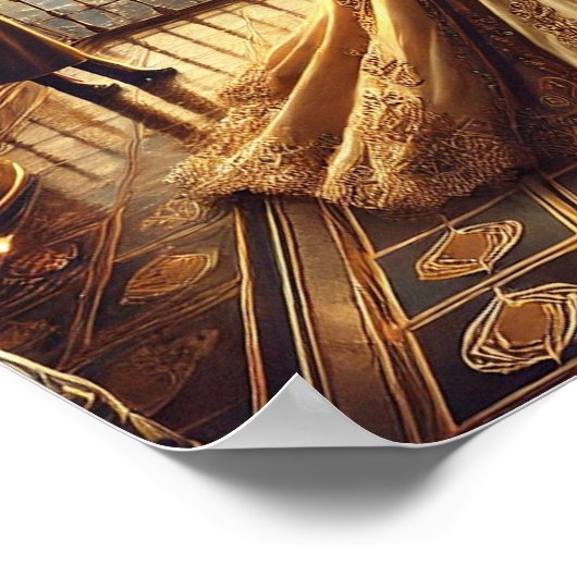 Steampunk Poster 5, het luchtschip Ballroom Queen (Hoek)