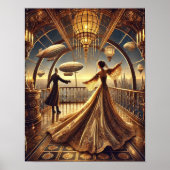 Steampunk Poster 5, het luchtschip Ballroom Queen (Voorkant)