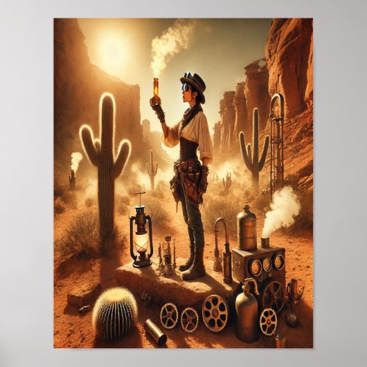 Steampunk Poster 60 De woestijnalchemist (Voorkant)