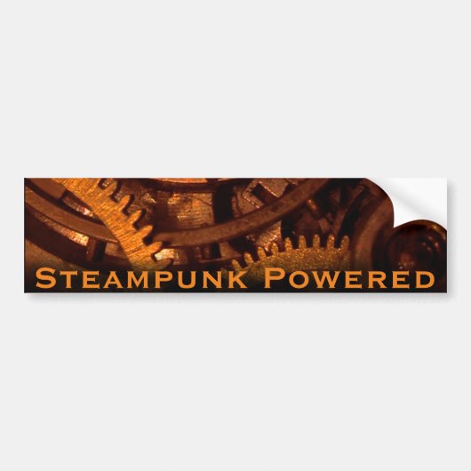 Steampunk Powered Bumpersticker (Voorkant)