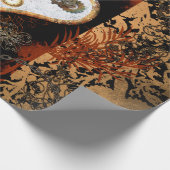 Steampunk, prachtig hart met tandwielen en klokken cadeaupapier (Hoek)