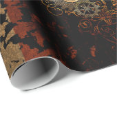 Steampunk, prachtig hart met tandwielen en klokken cadeaupapier (Rol Hoek)