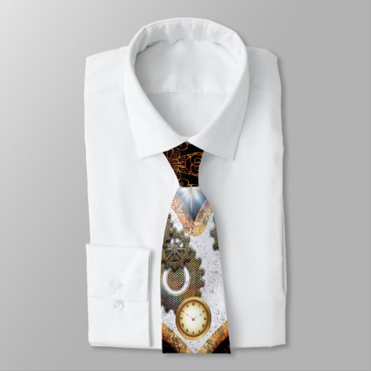 Steampunk, prachtig hart met tandwielen en klokken stropdas (Gebonden)