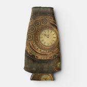 Steampunk, prachtig uurwerk flesjeskoeler (Voorkant)