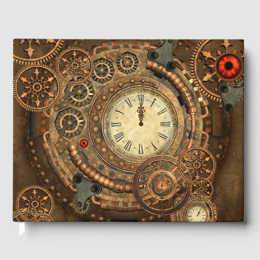 Steampunk, prachtig uurwerk gastenboek (Voorkant)