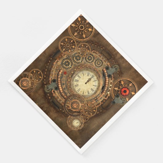 Steampunk, prachtig uurwerk servetten (Hoek)