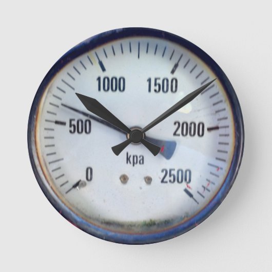 Steampunk Pressure Gauge Ronde Klok (Voorkant)