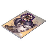 Steampunk Prinses met een Koperkleurige Bloem Notitieboek (Linkerzijde)