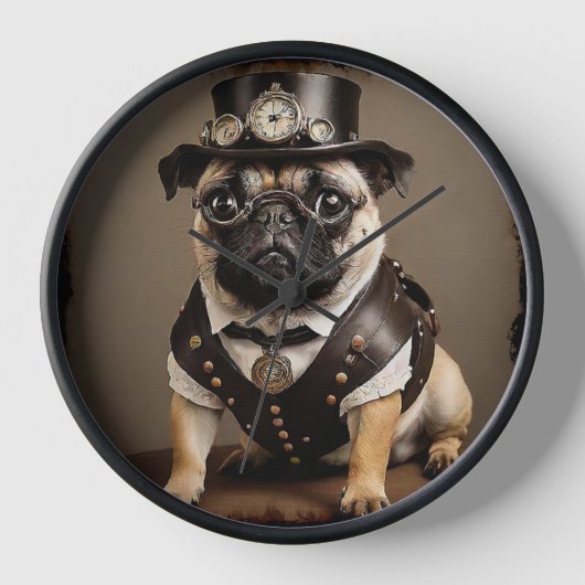 Steampunk Pug artistiek portret (Voorkant)