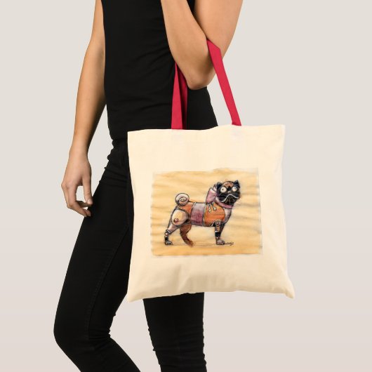 Steampunk Pug Canvas tas (Voorkant (product))
