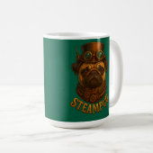 Steampunk Pug Retro vintage ontwerp "Steampug" Koffiemok (Voorkant rechts)