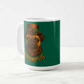 Steampunk Pug Retro vintage ontwerp "Steampug" Koffiemok (Voorkant links)