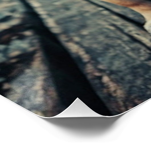 Steampunk Pug Shipmaster Portret Perfect Poster (Hoek)