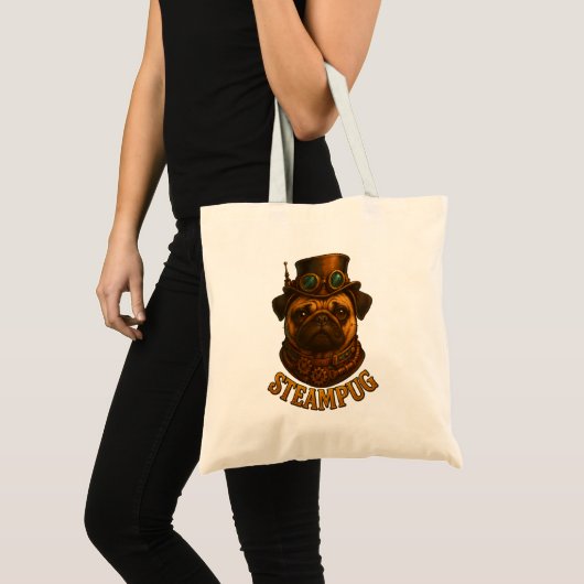 Steampunk Pug Steampug dog design Tote Bag (Voorkant (product))