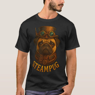 Steampunk Pug "Steampug" retro vintage mechanisch T-shirt