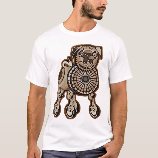 Steampunk Pug T-shirt (Voorkant)