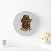Steampunk Pug Wall Clock - vintage "Steampug" Grote Klok (Huis)