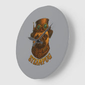 Steampunk Pug Wandklok - vintage "Steampug" (Hoek)