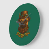 Steampunk Pug Wandklok - vintage "Steampug" (Hoek)