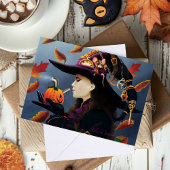 Steampunk Pumpkin Witch Kaart