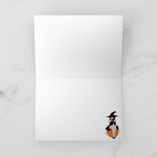 Steampunk Pumpkin Witch Kaart (Binnen)